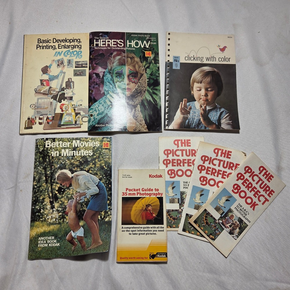 Vintage Kodak Photography‎ Book Lot Here's How Clicking With Color Ephemera 8pc